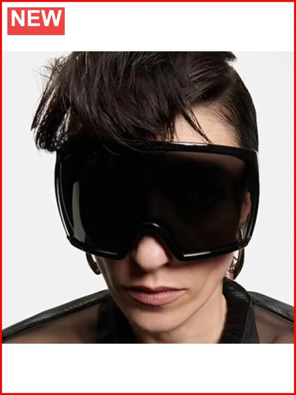 Oversized Wrap Around Sunglasses UV Protection Rave Trendy Shield